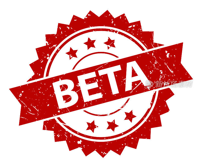 Beta -印章，印，印章模板。难看的东西效果。向量股票插图